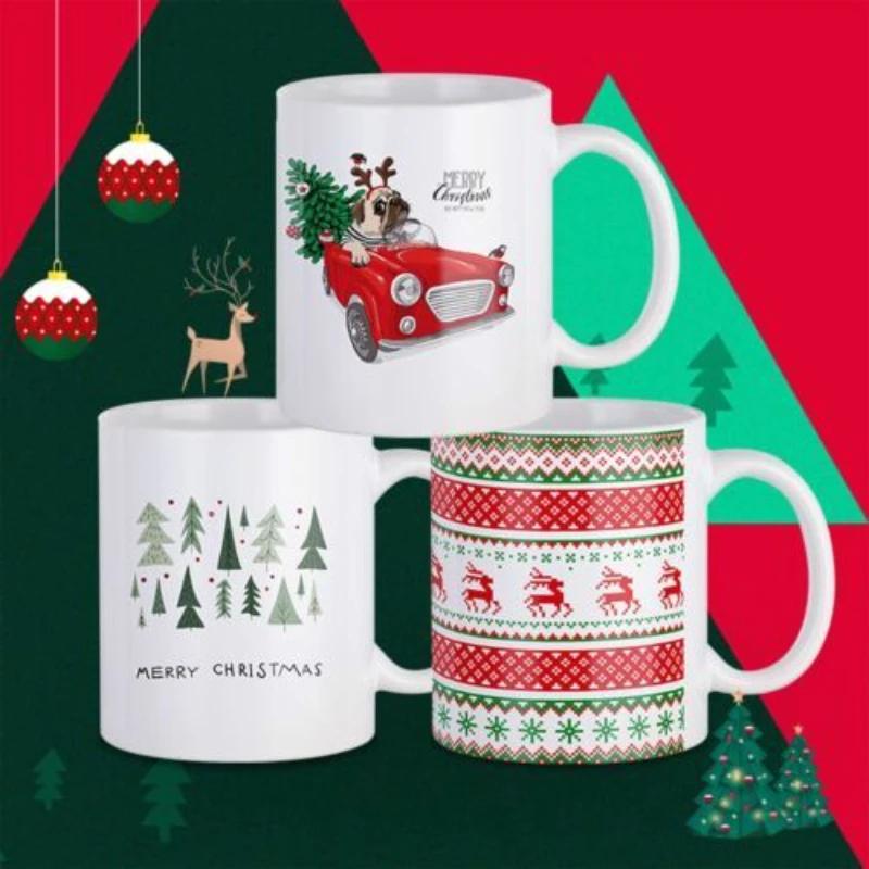 HTVRONT Lot de 6 tasses à sublimation de 11 OZ, ensemble vierge, gobelets classiques avec poignées p