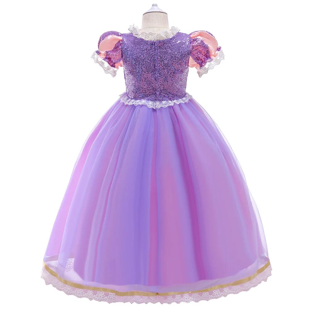 Raiponce Cosplay Costume d'Halloween pour Bol, Vêtements de Carnaval pour Enfants, Robe de Princesse