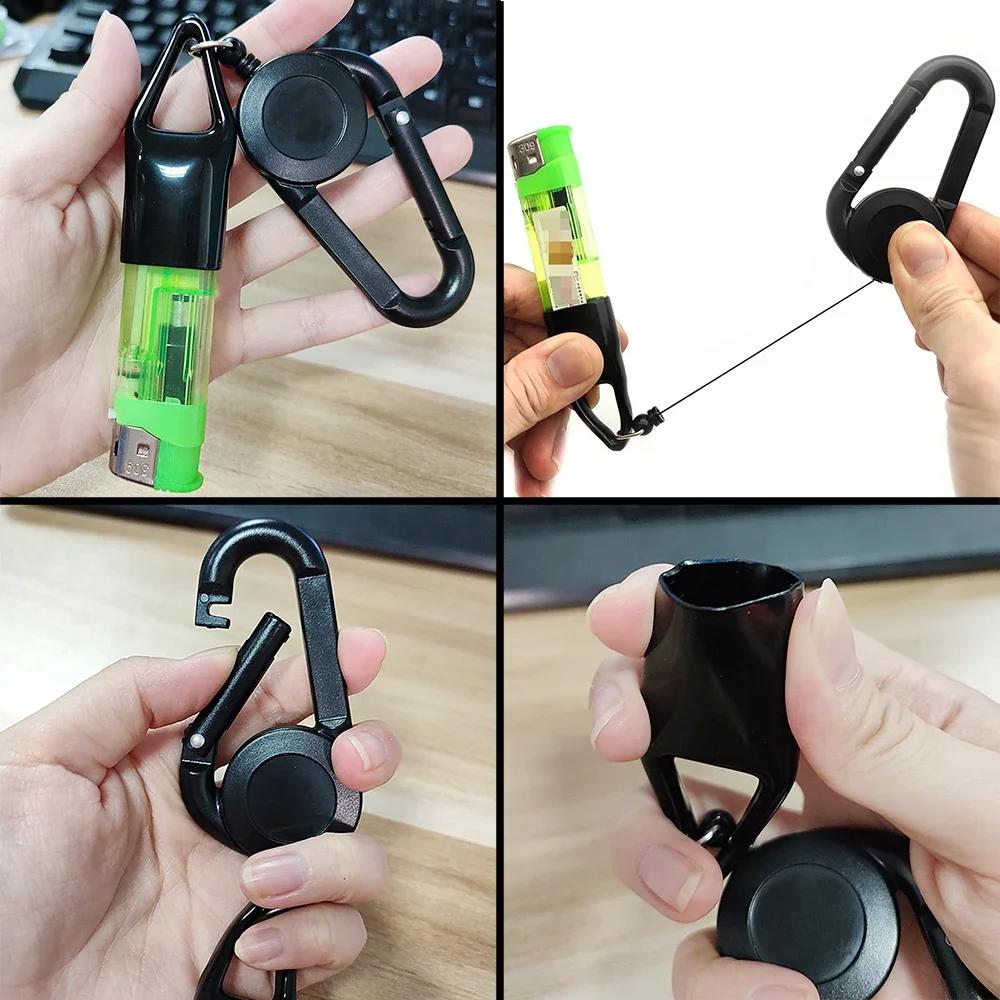 1 pièce Housse de protection en silicone pour briquet, taille standard, avec clip de fixation et por