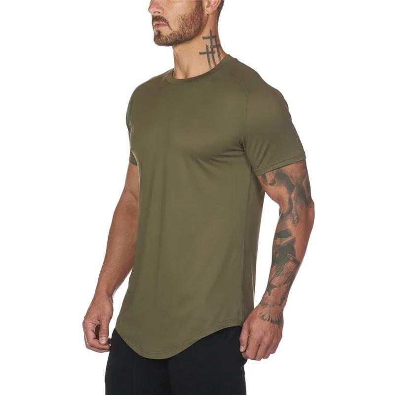 Chemises d'été à manches courtes en maille unie, séchage rapide, vêtements de gymnastique, Fitness, 