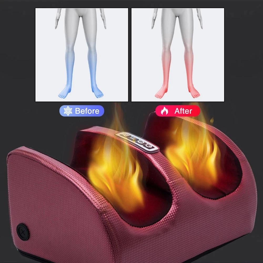 Masseur de pieds électrique Shiatsu pétrissage des tissus profonds détendre rouleau chauffant soulag