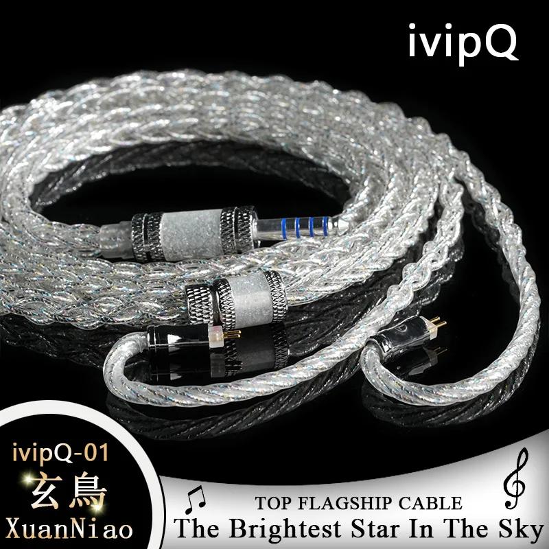 Câble de mise à niveau pour écouteurs haut de gamme ivipQ-01 DIY, conducteur multi-éléments avec 3.5