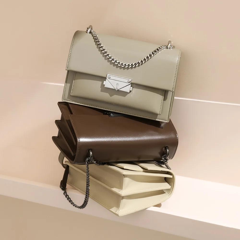 Sacs à main simples en cuir véritable personnalisés en usine pour femmes, sac à bandoulière de haute
