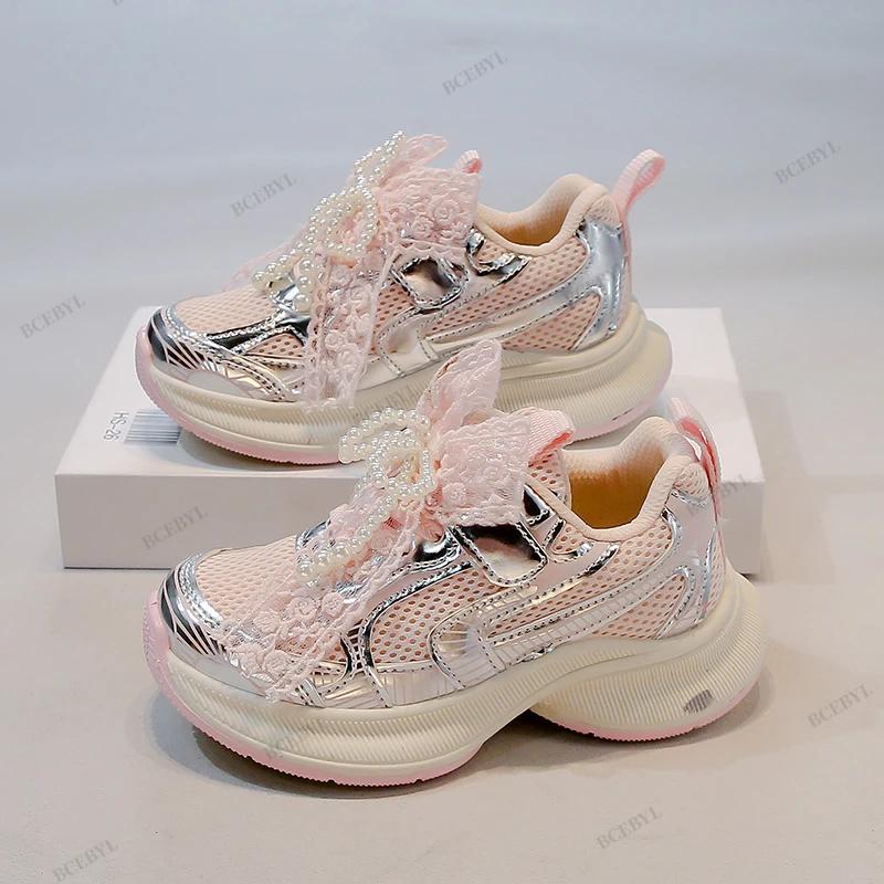 Bébé offre spéciale printemps/automne mode respirant semelle épaisse nœud perlé chaussures de Sport 