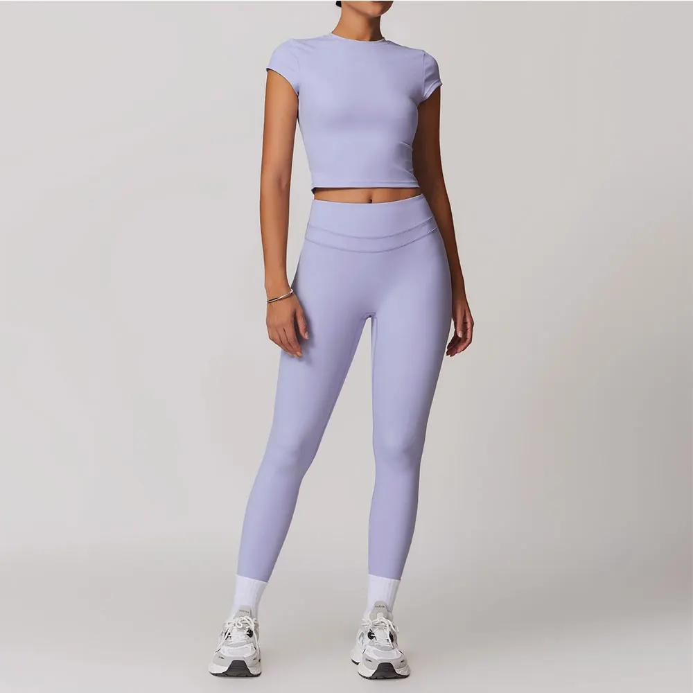 Ensemble yoga femme Mikeyoga 2 pièces - Legging et soutien-gorge sport confortable pour fitness