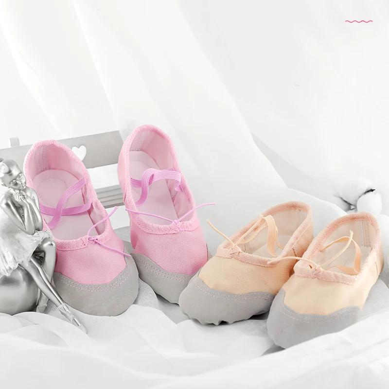 Chaussures de Ballet à cordon de serrage pour filles, chaussures plates de danse à semelles souples 