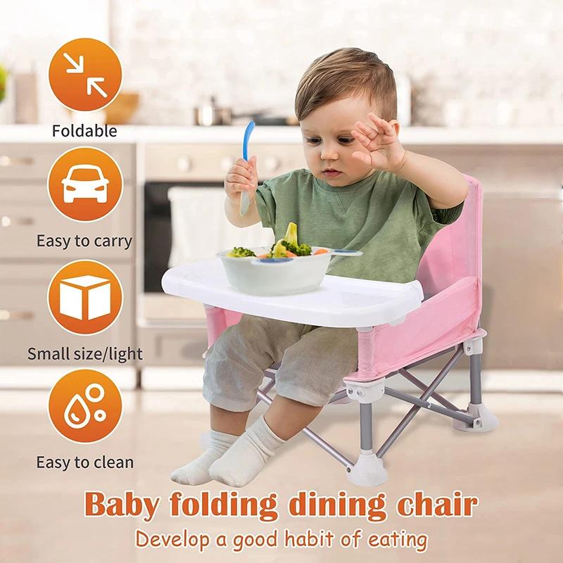 Chaise de salle à manger Portable pliable pour bébé, avec plaque, ceinture de sécurité, chaise de pl