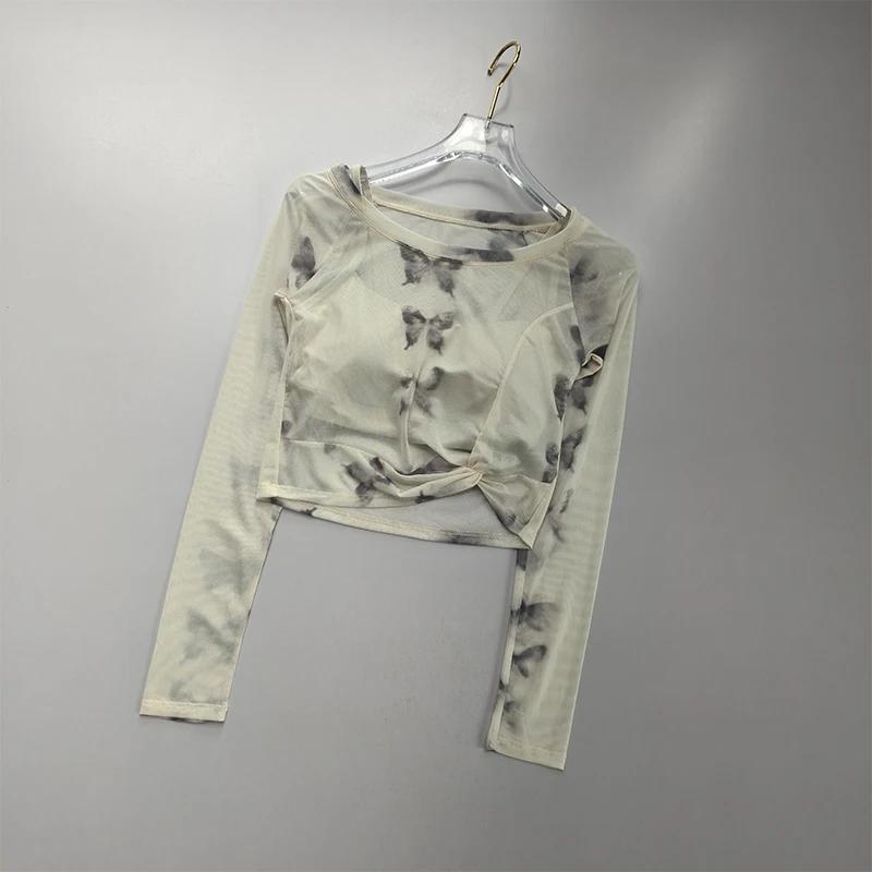 Chemise à manches longues en maille avancée pour femmes - Haut de fitness respirant et amincissant pour le yoga