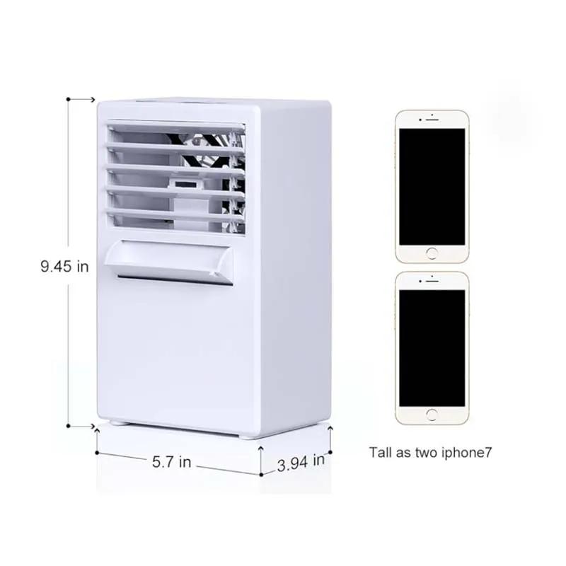 Mini ventilateur de climatiseur portable, refroidisseur d'espace personnel de table 3 en 1, humidifi