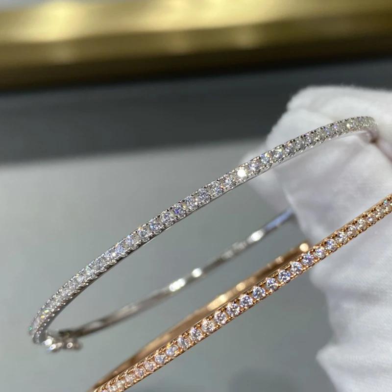 Bijoux en argent Sterling 925 pur pour femmes, marque de qualité, bracelet en or, diamant mobile, bi