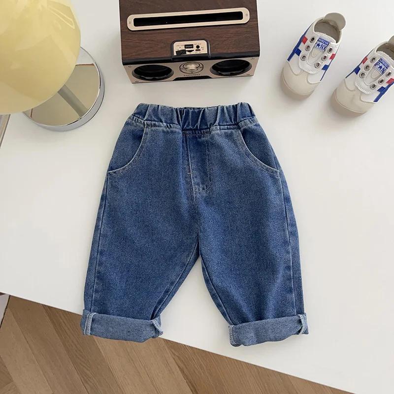Printemps automne nouveau bébé pantalon décontracté Denim 9M-5T enfants garçons jean droit doux enfa