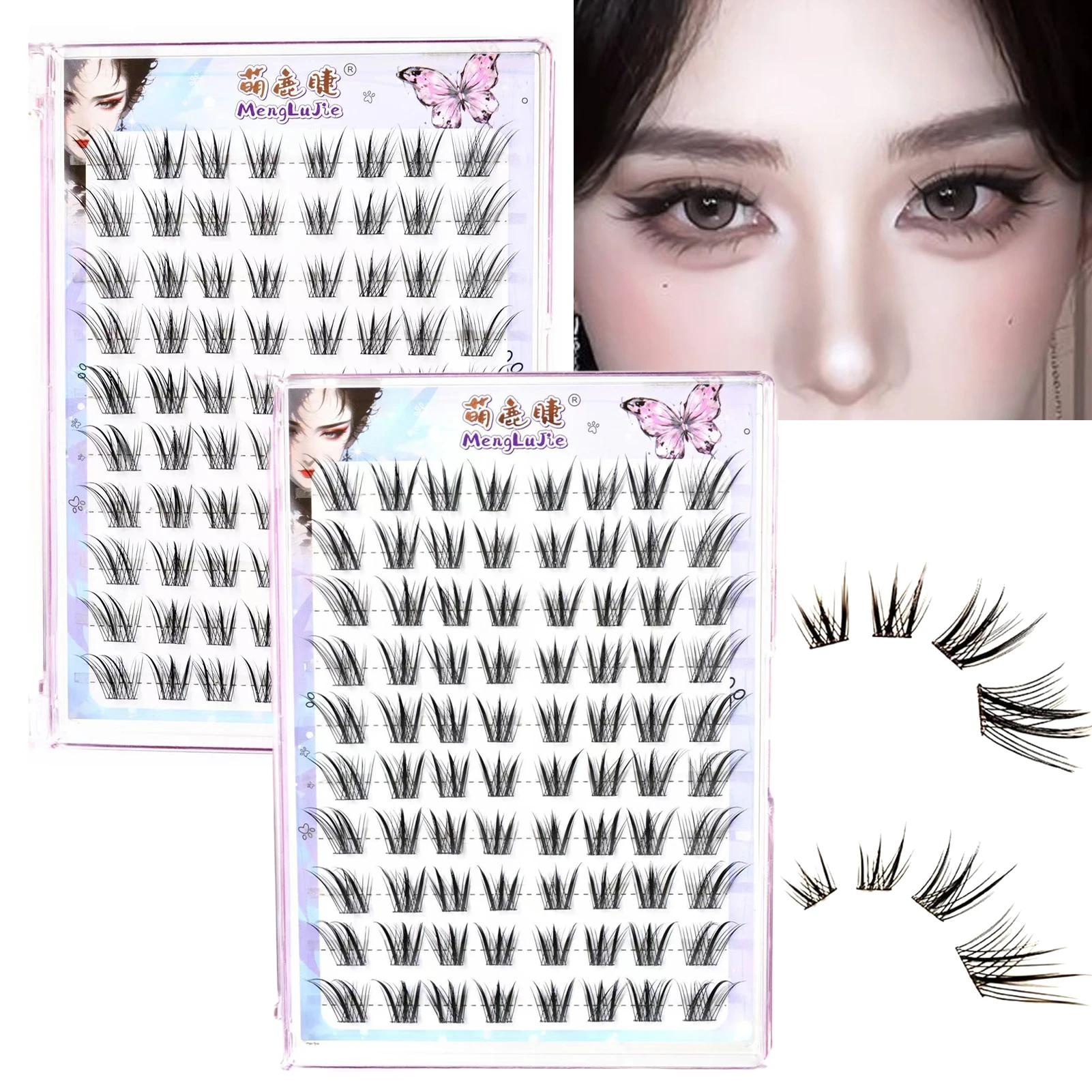 Nouveau Style chinois faux cils renards Style Dense simple grappe segmenté naturel vaporeux cils agr