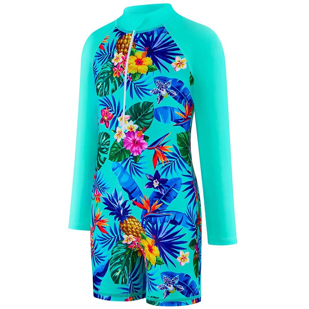 Maillot de bain fille petite fille fermeture éclair sur le devant maillots de bain enfants costumes 