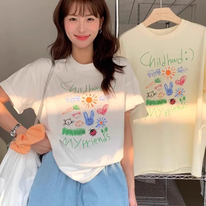 T-shirt à manches courtes pour femmes, imprimé floral Vintage, col rond, confortable, respirant, déc