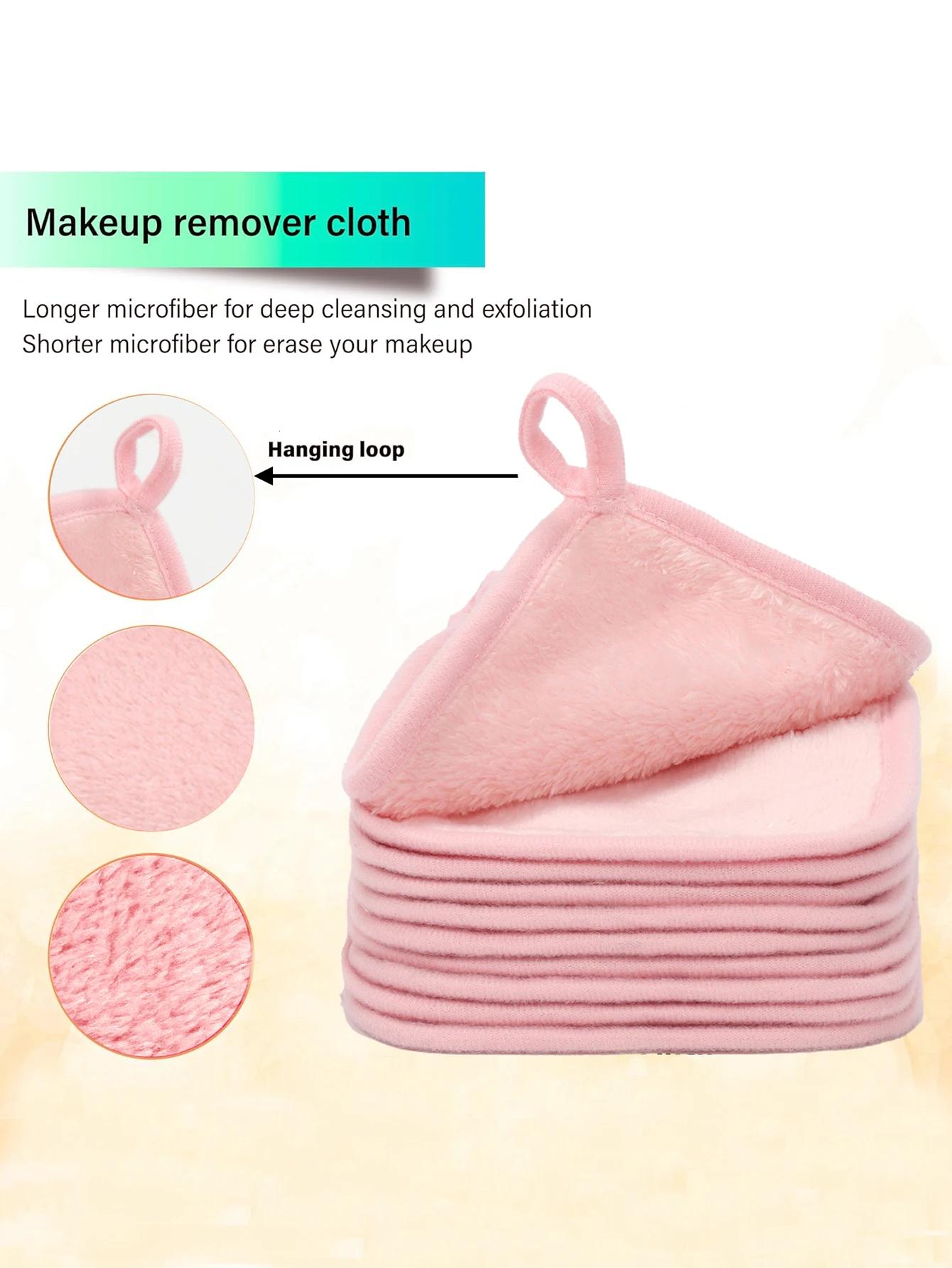 Chiffons de visage en microfibre réutilisables, démaquillant, serviettes de maquillage, tampons de n