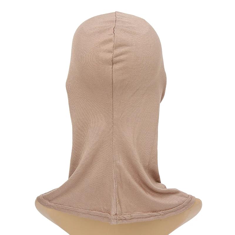 Sous-écharpe capuchon intérieur os Bonnet Hijab Turban Modal extensible couverture complète cou femm