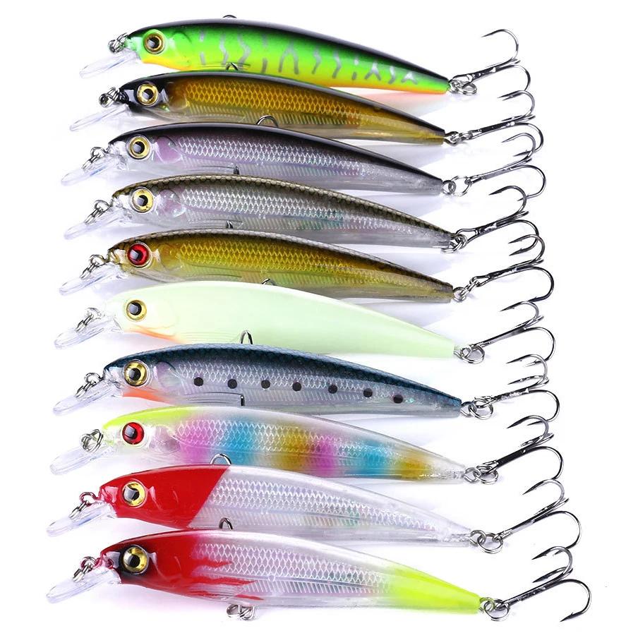 10 pièces/lot vairon 8g 9g 13.3g 26g leurre de pêche flottant appât dur Pesca attirail Jerkbait Swim