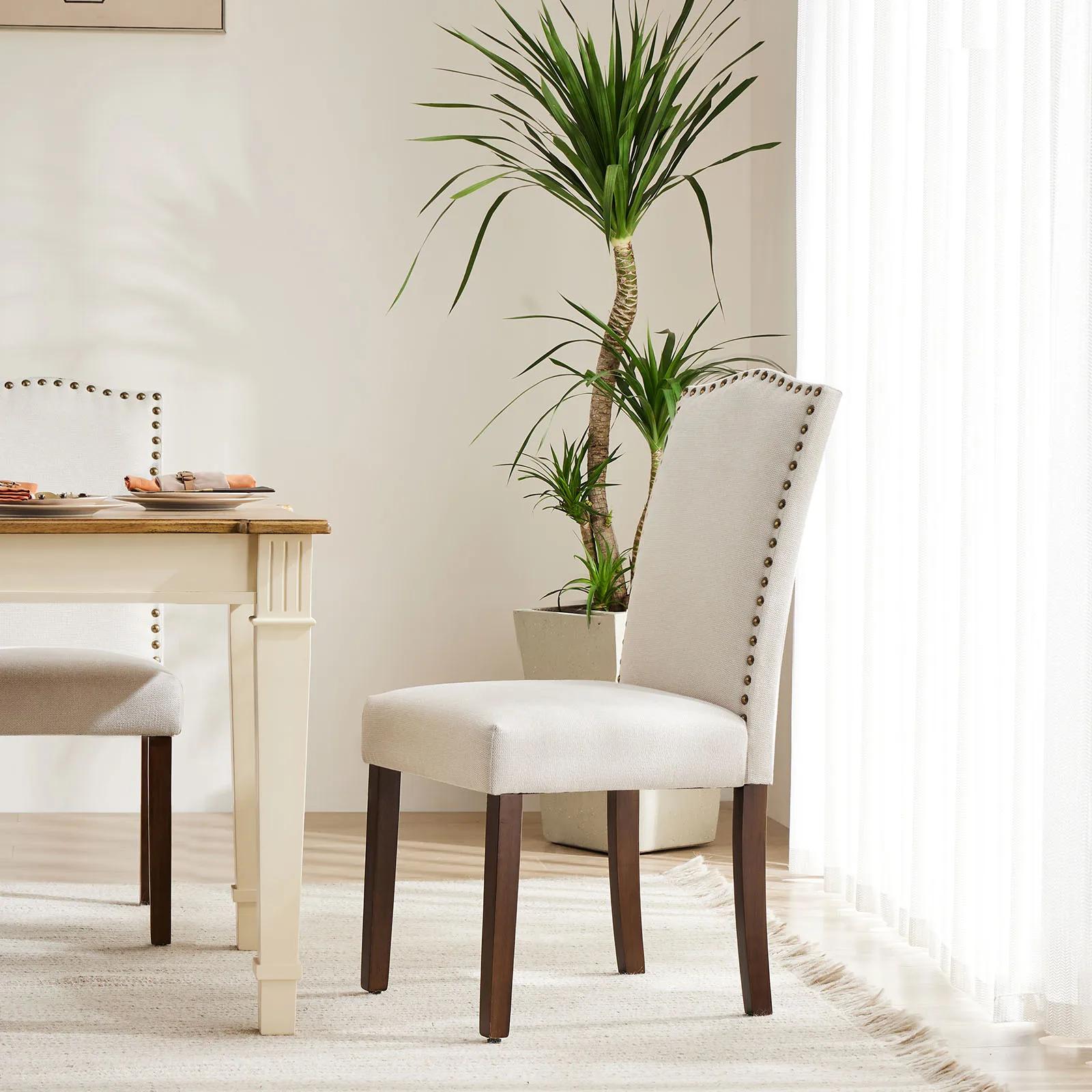 JIAN-Ensemble de chaises de salle à manger avec dossier rembourré, coussin en éponge épaissie, chais