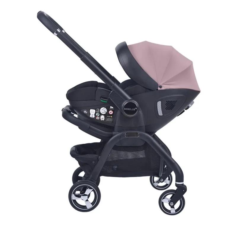 Poussette bébé luxe 4-en-1, légère, pour extérieur, multifonctionnelle, siège auto enfant, pliable e