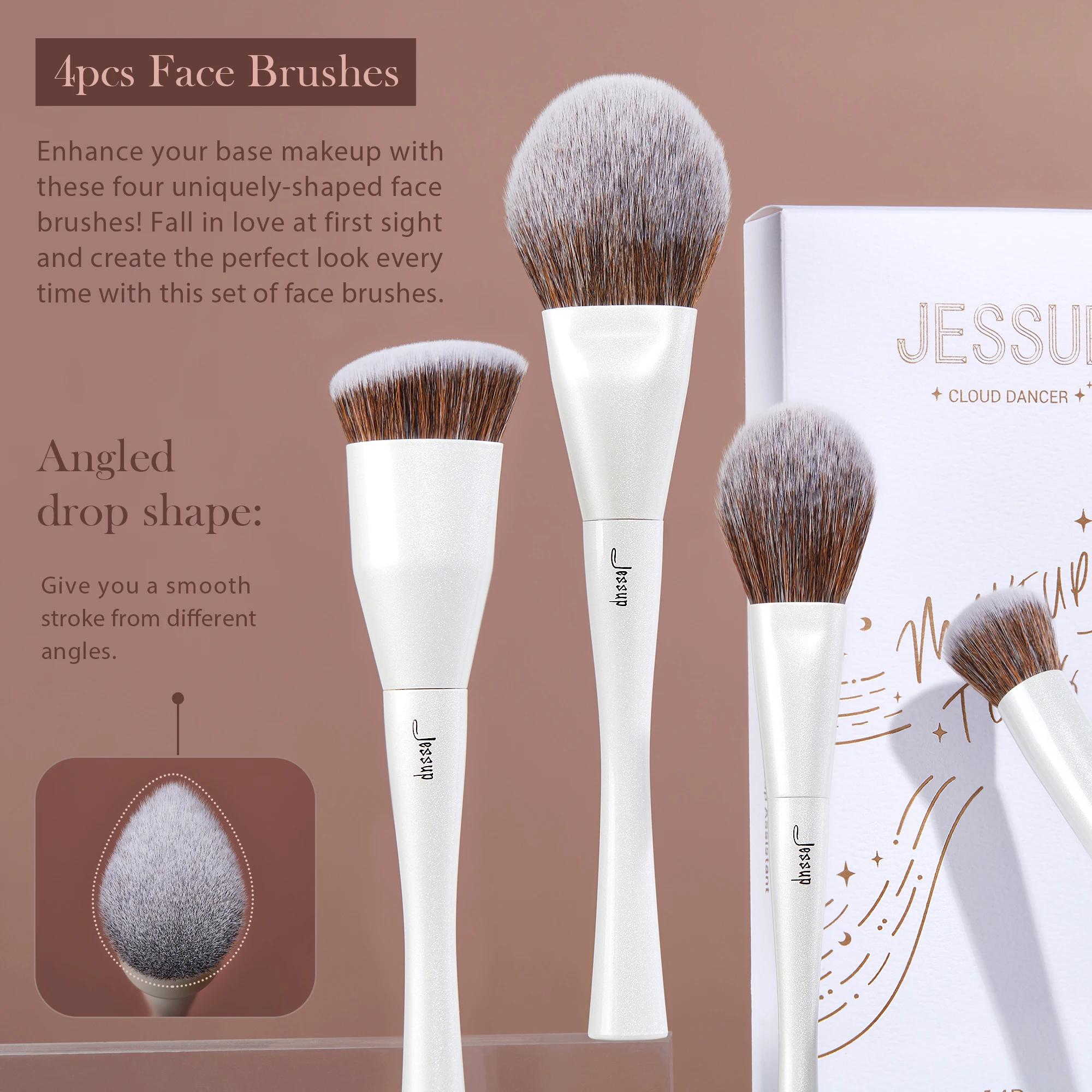 Jessup ensemble de pinceaux de maquillage, 4-14 pièces pinceaux de maquillage, fond de teint synthét