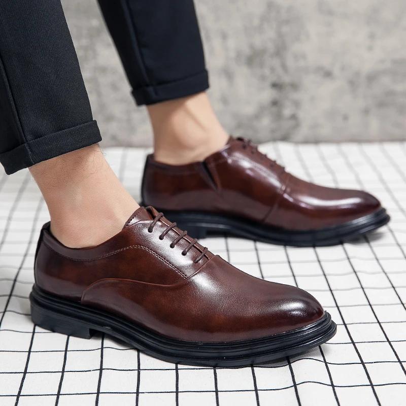 Chaussures habillées classiques pour hommes, chaussures en cuir Oxford, brogues sociales, chaussures