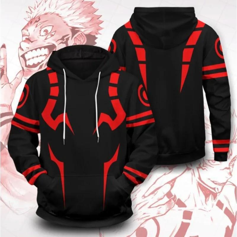 Nouveau Anime Jujutsu Kaisen sweat à capuche délavé 100% coton Vintage imprimé à manches longues vêt