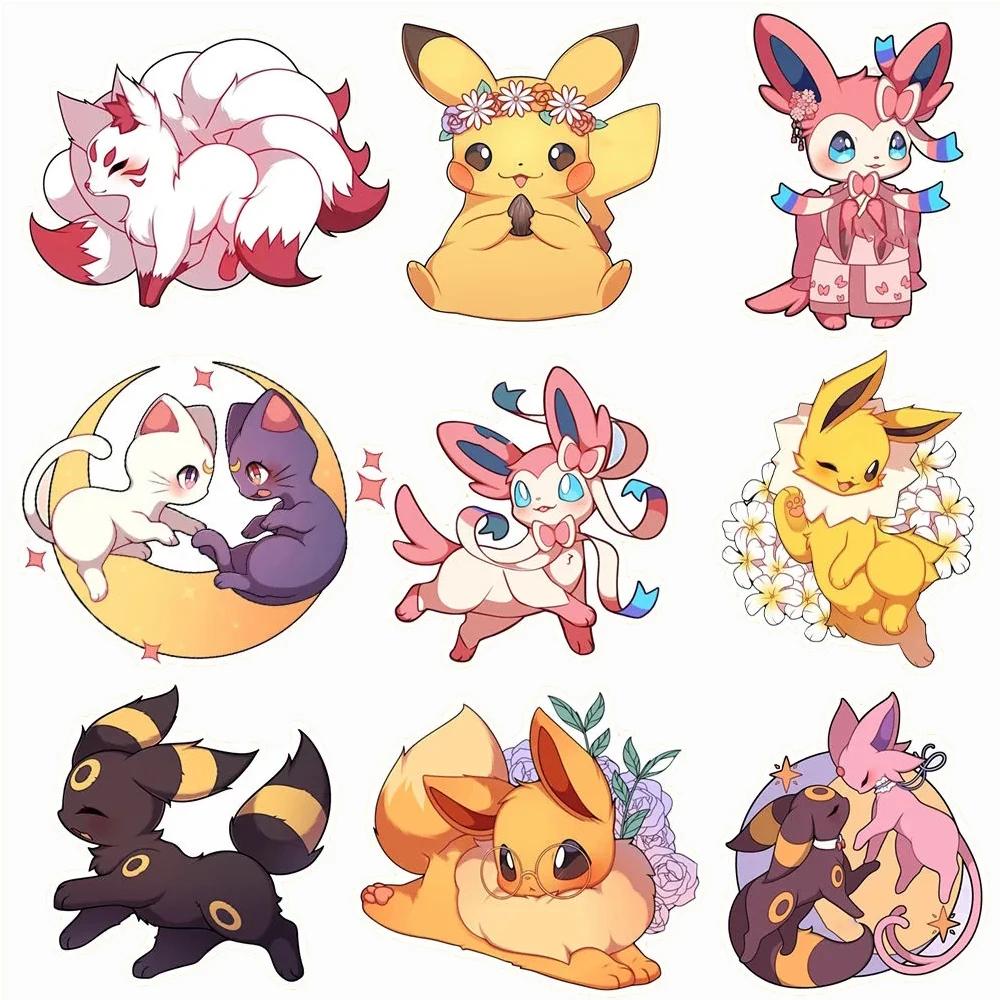 10/30/50pcs Kawaii Pokemon Pikachu Eevee autocollants mignon dessin animé enfants décalcomanies joue