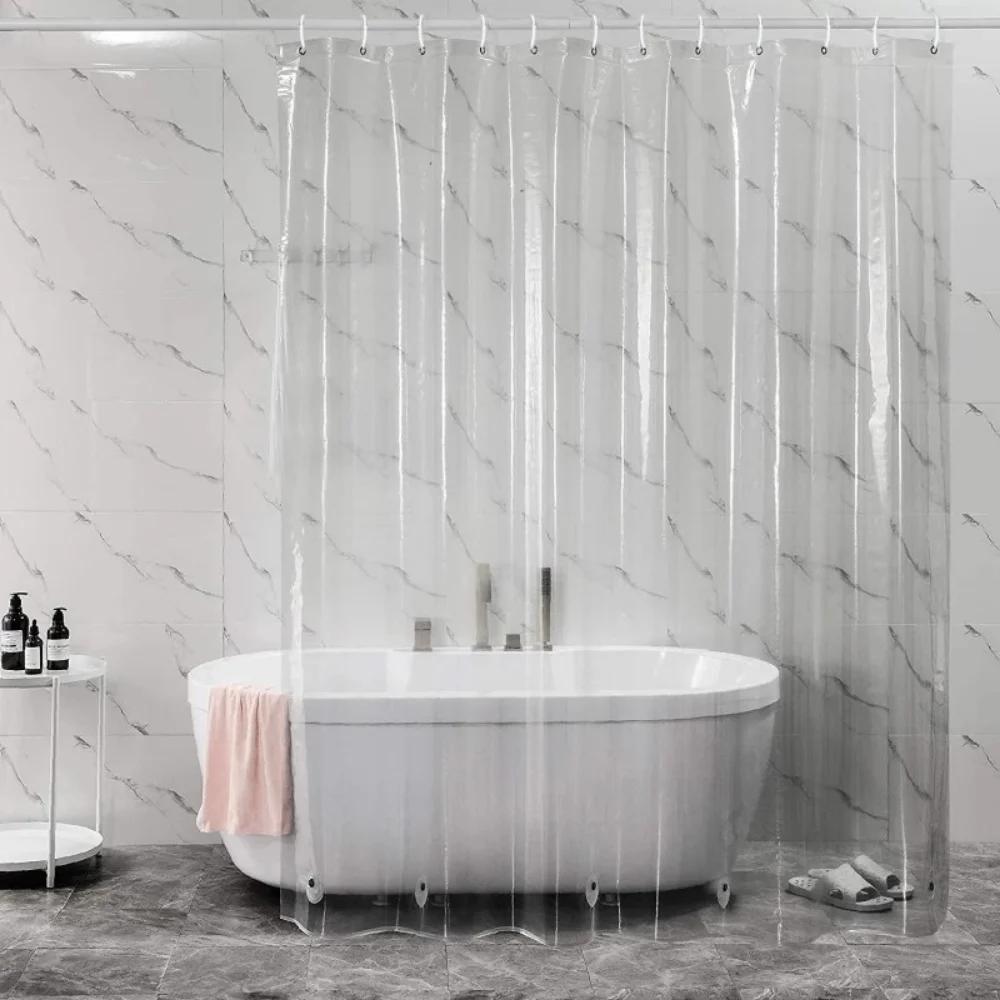 Rideau de douche PEVA, rideaux de bain transparents en plastique imperméable, rideaux de salle de ba