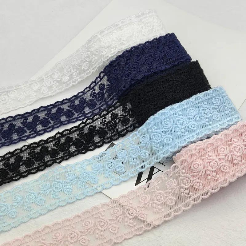 Ruban de fleurs 3D 35MM 1 mètre, tissu en dentelle artisanal, broderie à la main, accessoires pour c