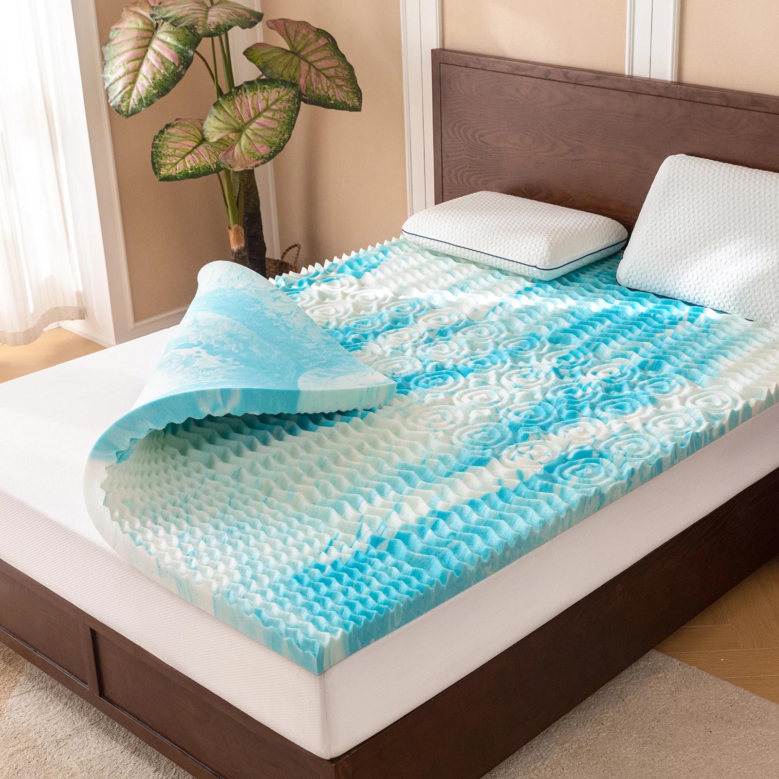 Surmatelas Hcore, surmatelas en mousse à mémoire de forme 5 zones, surmatelas en gel rafraîchissant,