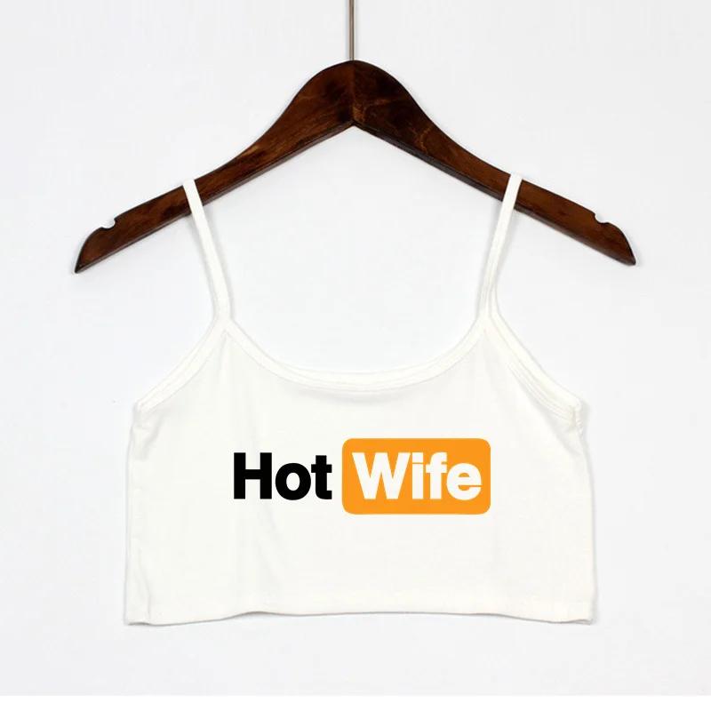 Drôle femme chaude lettres imprimer nouveau Sexy haut court été femmes Sexy élastique coton Camis sa