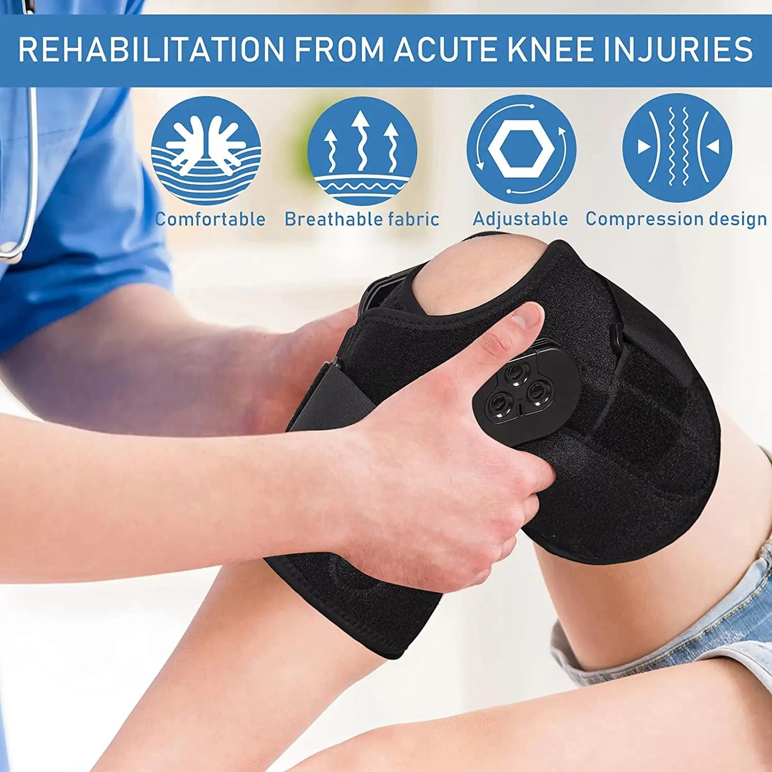 Genouillère réglable articulée, Support de genou avec stabilisateurs latéraux, cadrans de verrouilla