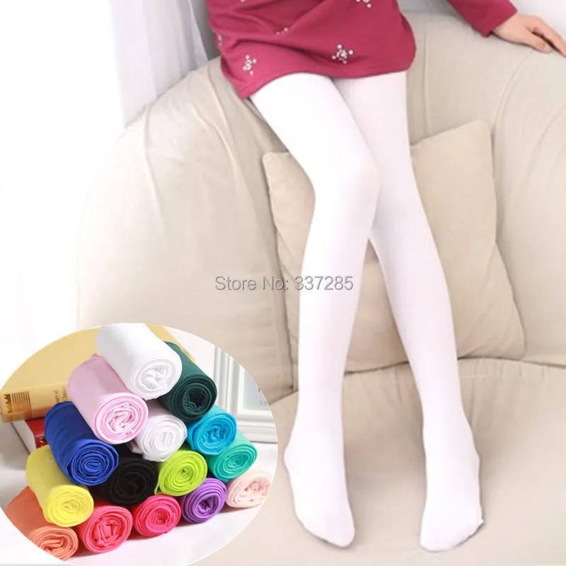 Printemps/automne couleur bonbon enfant collants pour bébé fille enfants velours blanc collants bas 