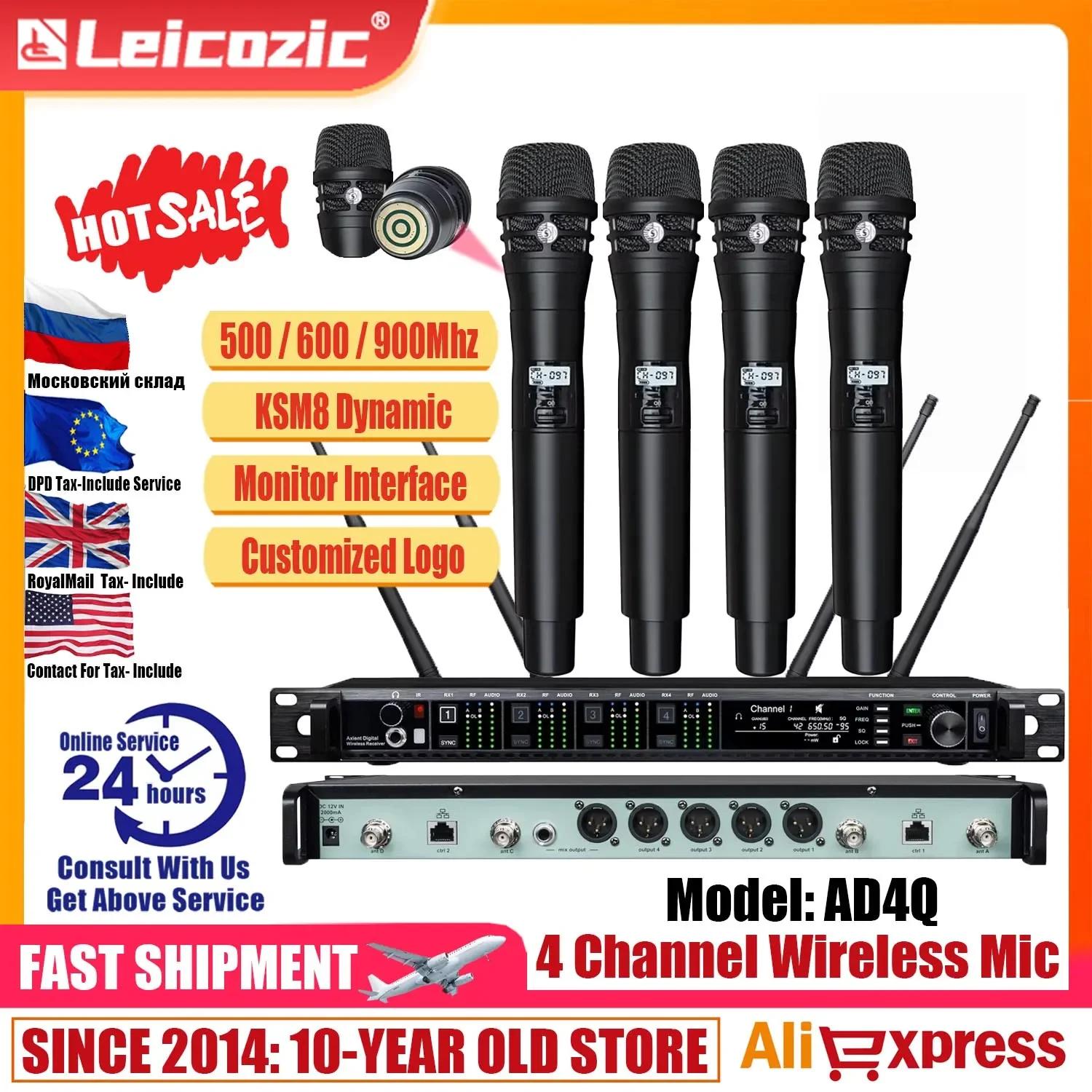 Leicozic microphone sans fil professionnel KSM11 KSM8 système Radio 4 canaux Microphone casque micro