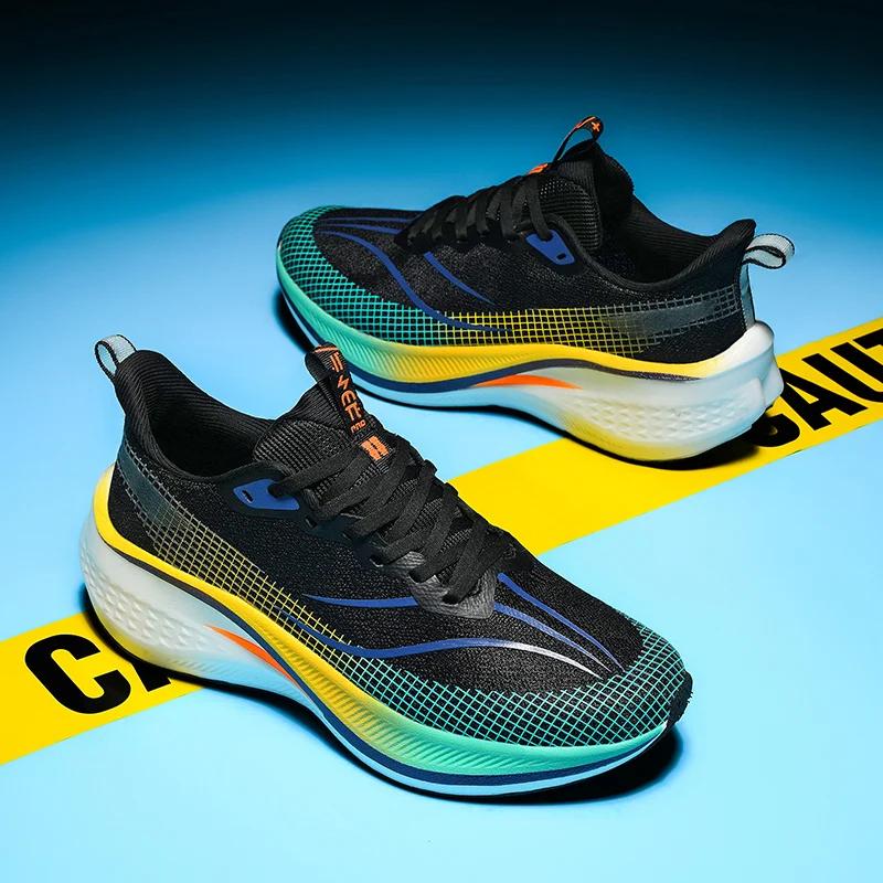 Chaussures de course de sport pour hommes et femmes, décontractées, respirantes, surface en maille, 