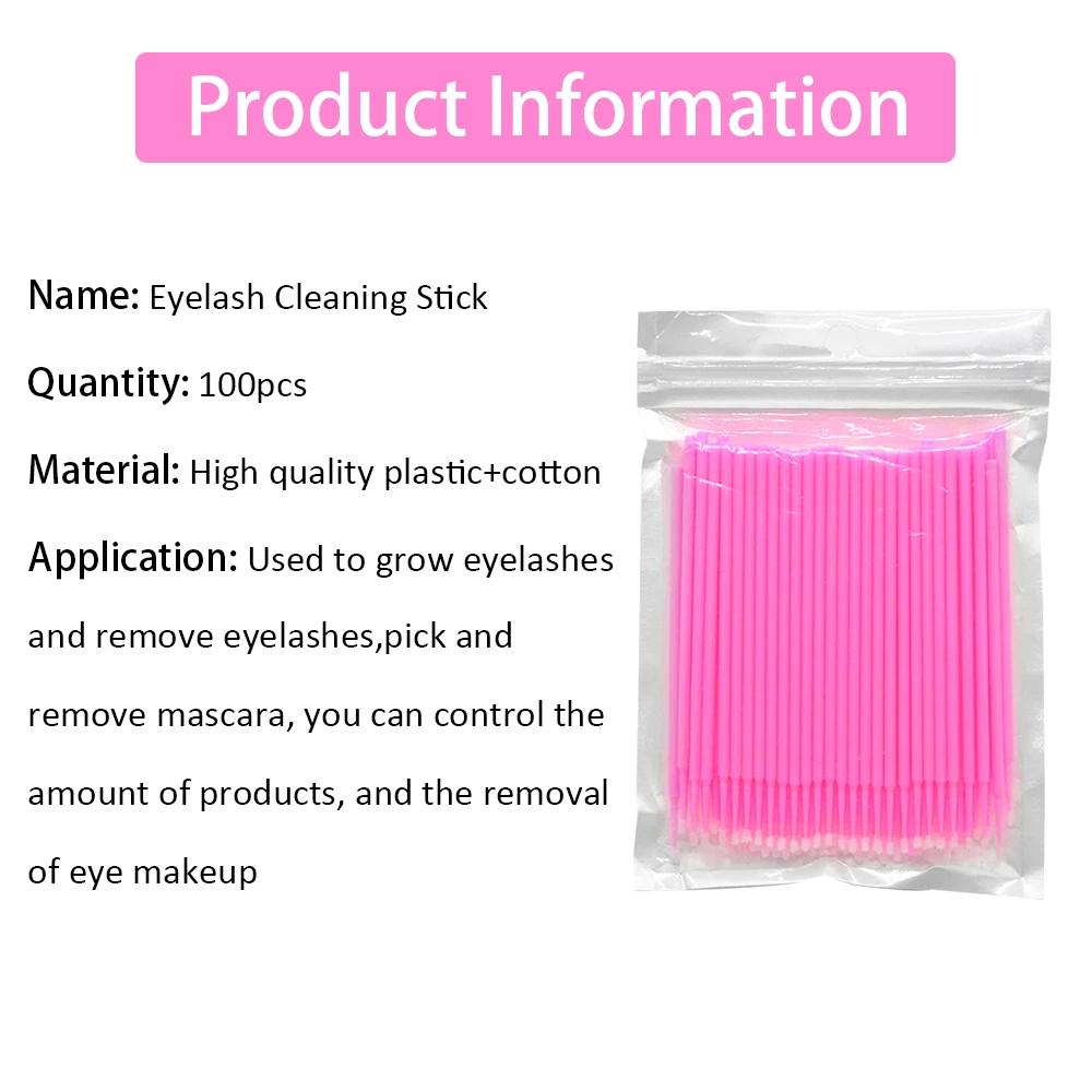 Microbrosse jetable pour Extension de cils, 50/100 pièces, tampon individuel pour enlever les cils, 