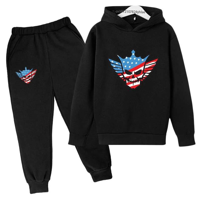 Enfants automne printemps mode Cody WWE 2 pièces pull à capuche + pantalon survêtements 2-13 ans gar