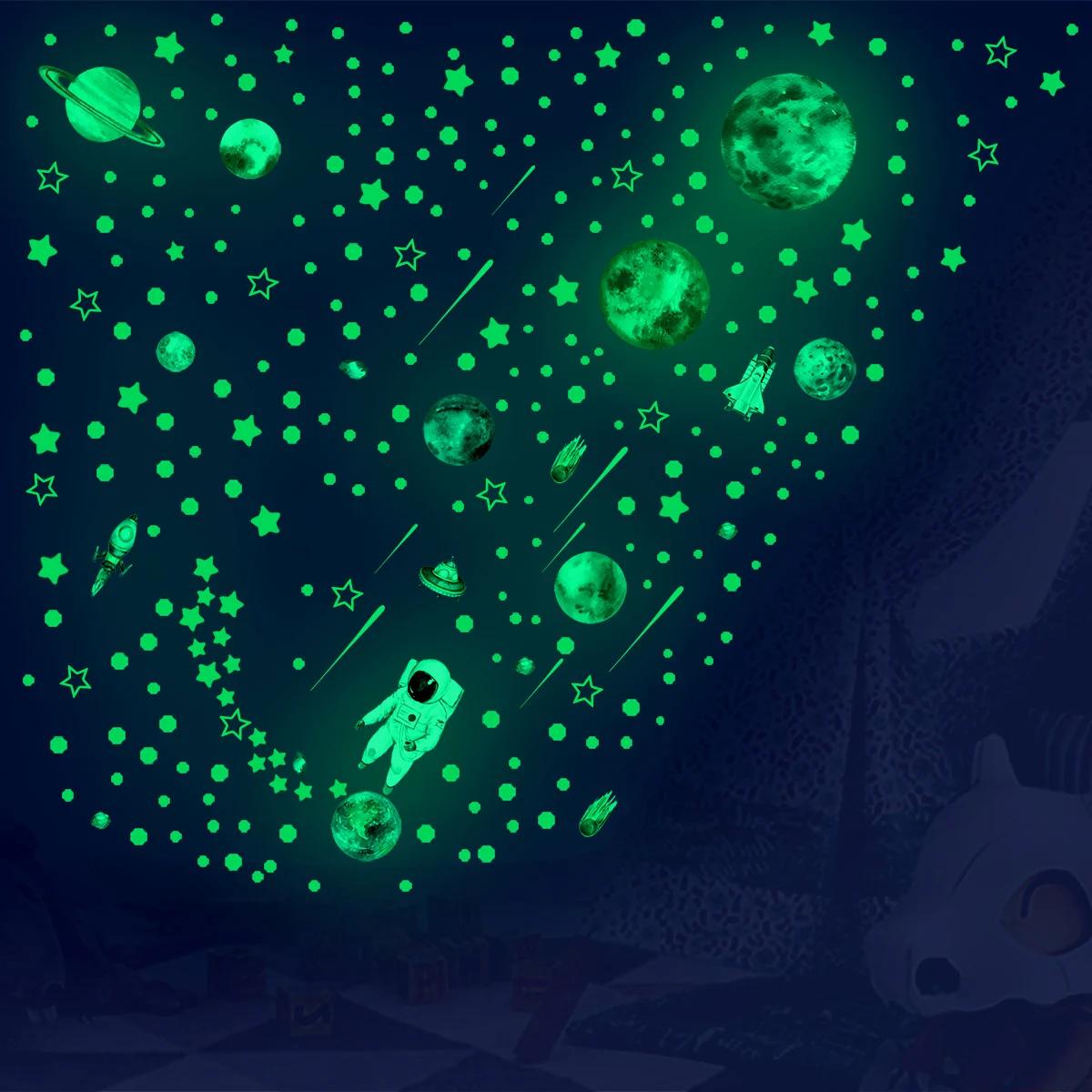Autocollants muraux étoiles qui brillent dans la nuit, 849 pièces, étoiles scintillantes pour plafon