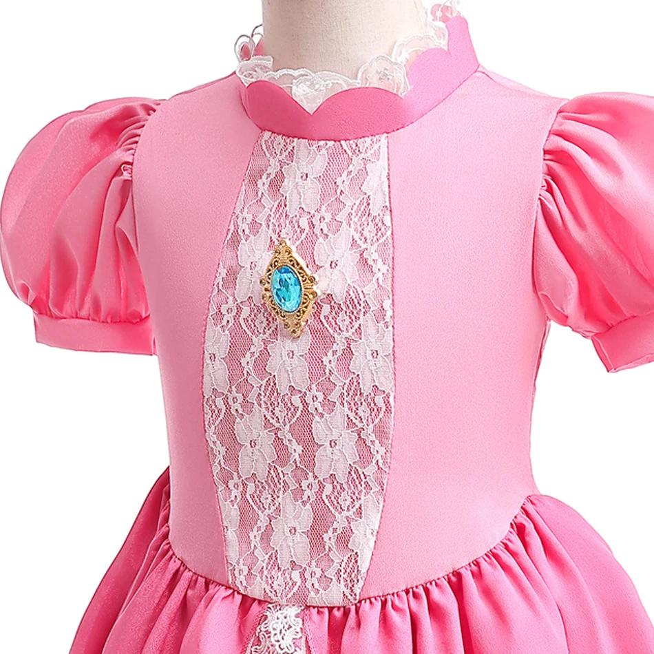 Costume de princesse pêche avec lumière LED pour tout-petit, jeu d'anniversaire, robe de jeu pour fi