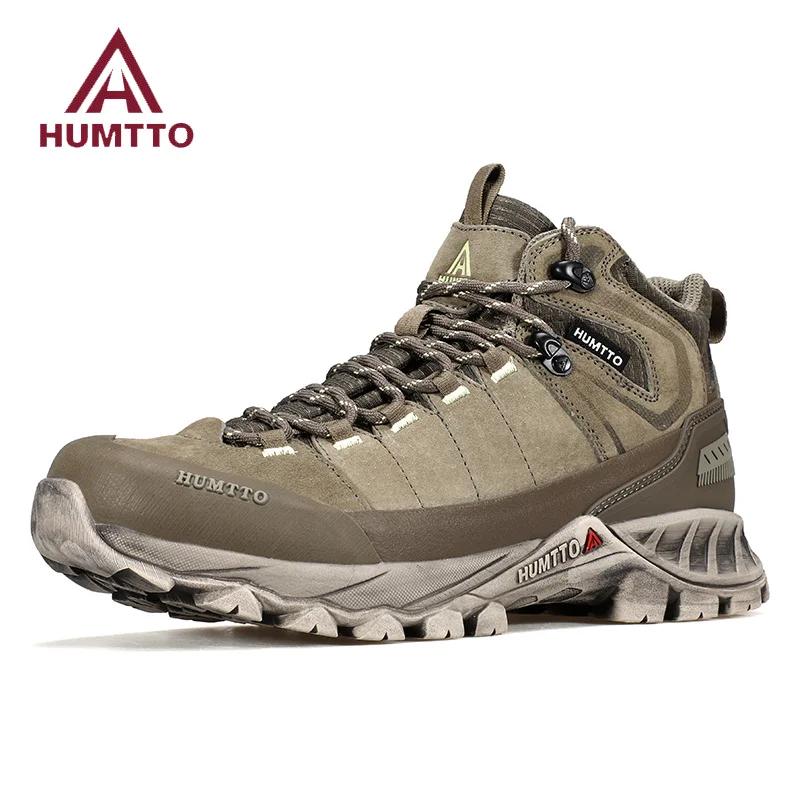 HUMTTO-Chaussures de randonnée en cuir pour hommes, bottes de trekking en plein air, baskets de spor