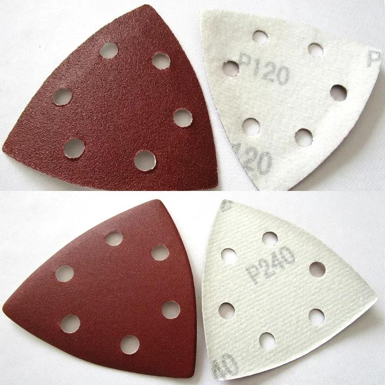 60 pièces disque de ponçage triangulaire 90mm ponceuse Delta crochet et boucle papier de verre outil