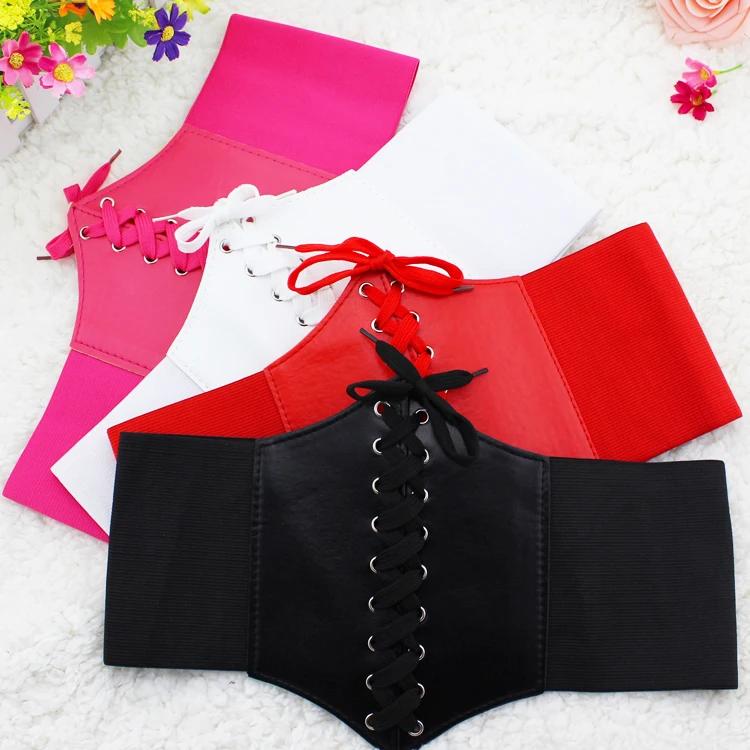Nouveau Corset Punk noir large ceinture en cuir Pu minceur ceintures de corps pour les femmes élasti