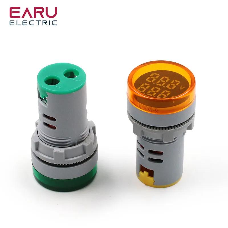 Mini Voltmètre Numérique Rond de 22mm, AC 20-500V, 0-100A, Ampèremètre, Testeur de Tension, Indicate