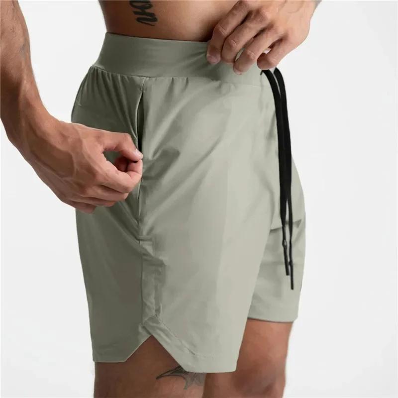 Short jogging homme séchage rapide avec poche zippée - Pantalon court gym fitness course été 2025