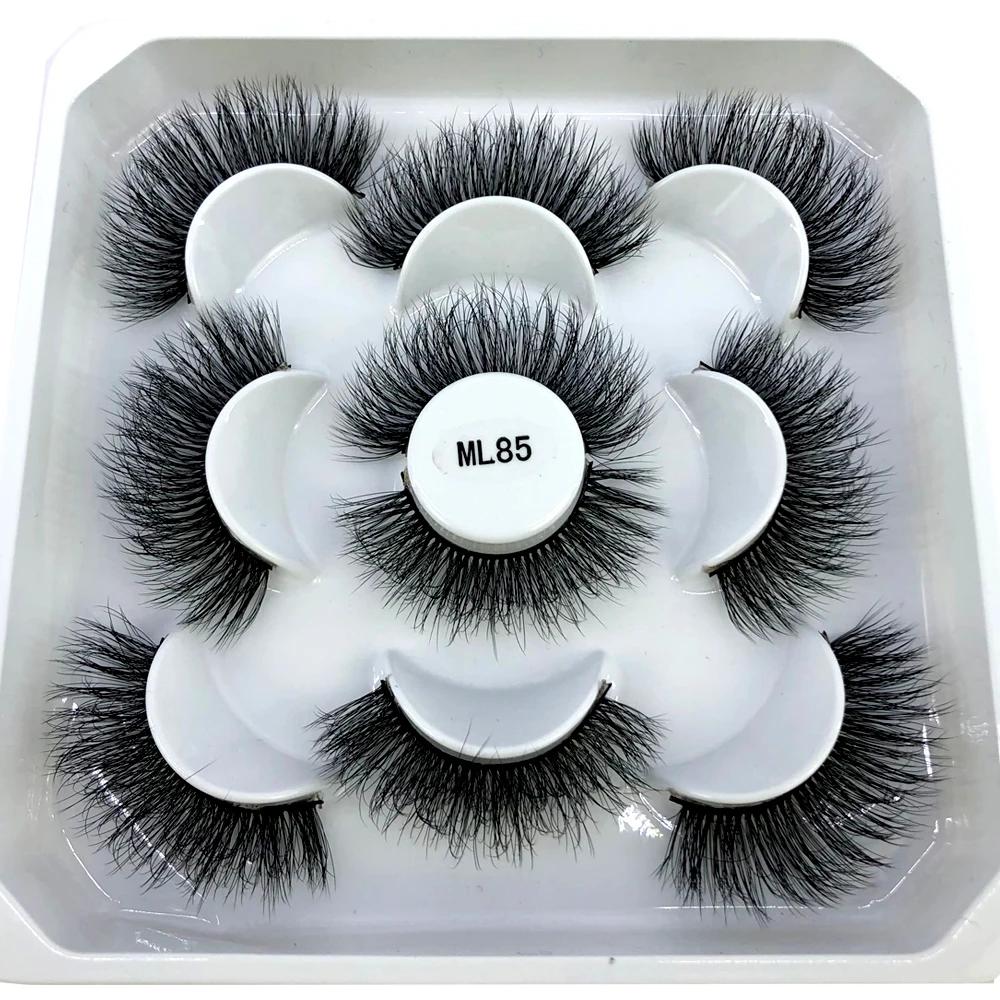 Nouveau 5 paires 8-25mm naturel 3D faux cils faux cils kit de maquillage vison cils extension vison 
