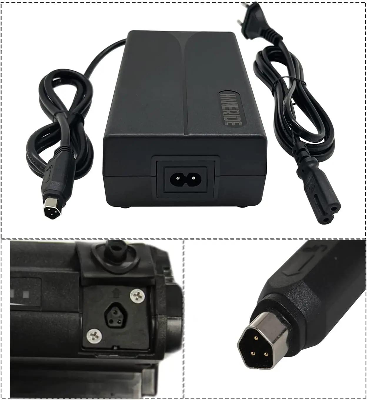 HANERIDE chargeur de vélo électrique 54.6V 2A 3PIN pour PHYLION/JOYCUBE JCEB480 pour batterie Fische