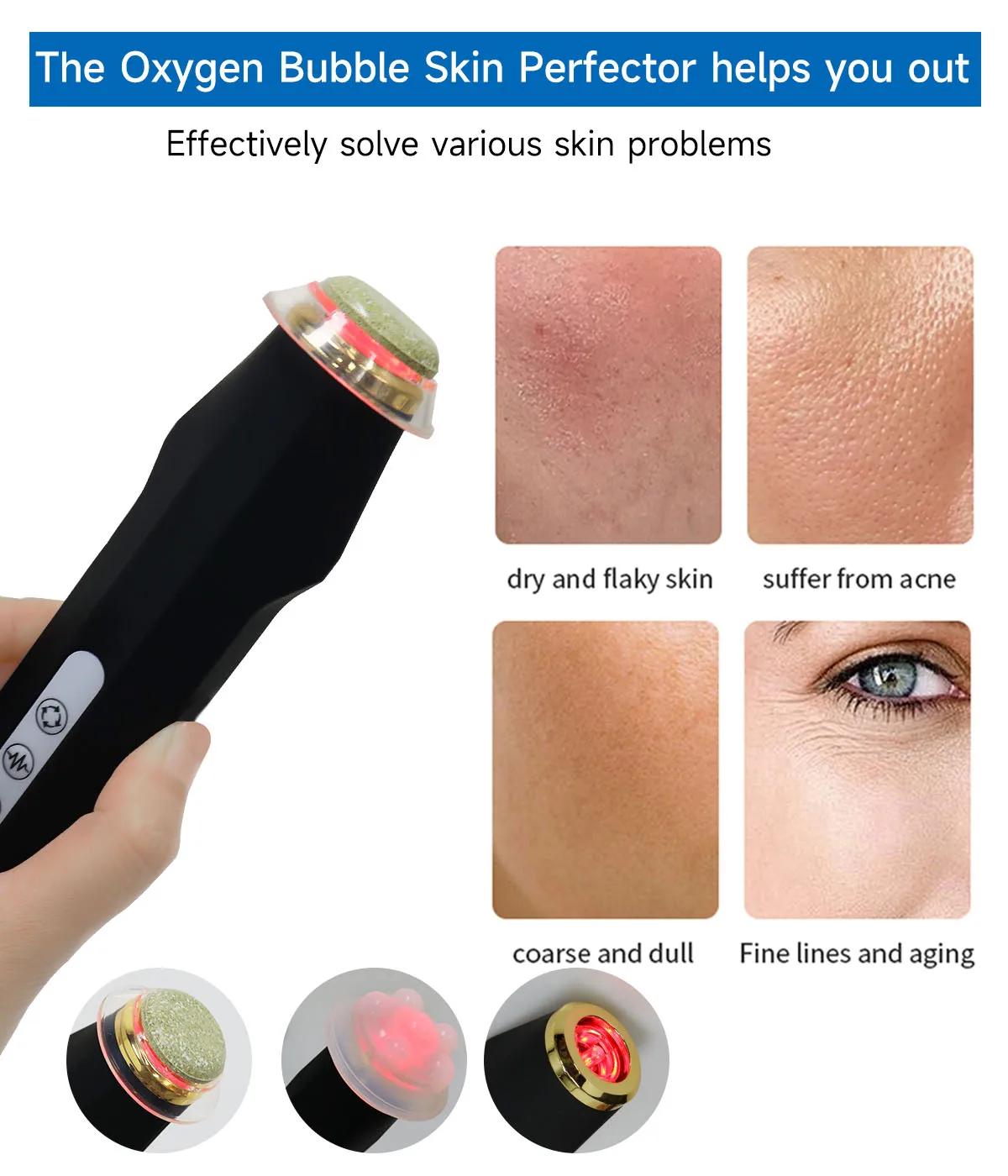 NEWGAGA Machine à bulles d'oxygène CO2 pour le visage Jet d'oxygène Spa Capsule sérum Gel Massage du