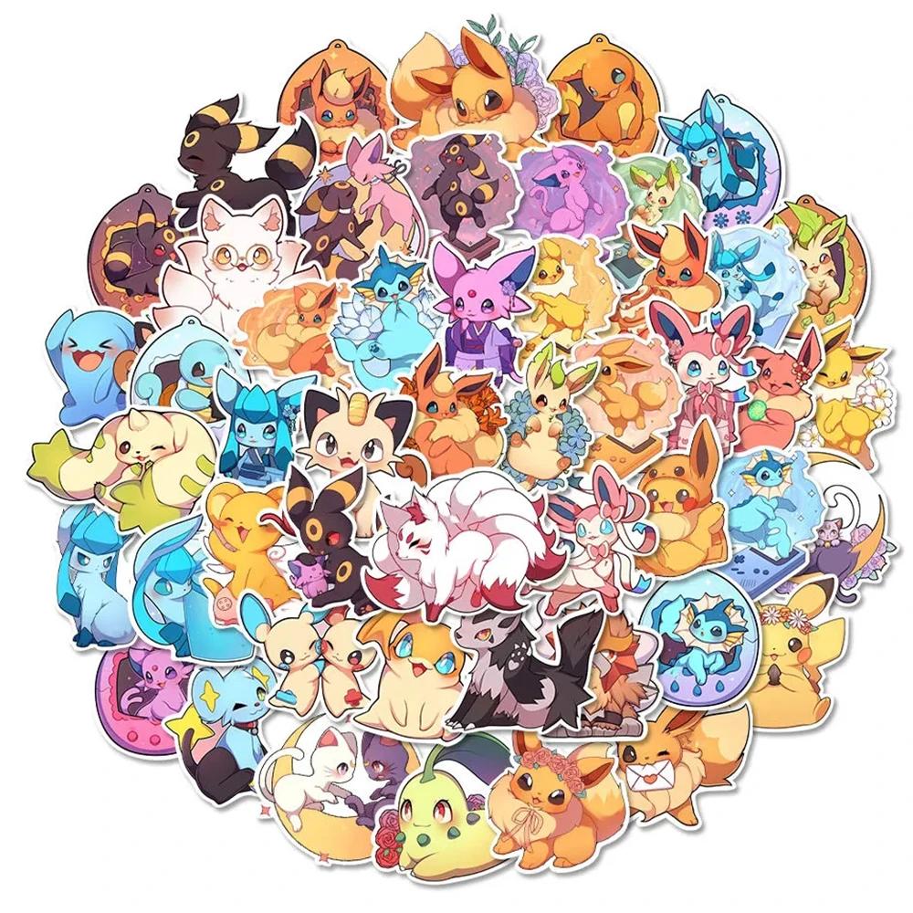 10/30/50pcs Kawaii Pokemon Pikachu Eevee autocollants mignon dessin animé enfants décalcomanies joue