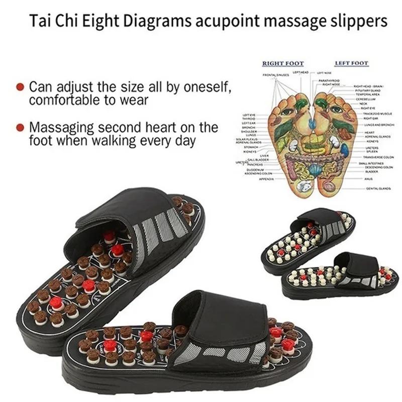 Acupoint-Pantoufles de Énergie pour Homme et Femme, Sandales de Pieds Chinois, Thérapie d'Acupressio
