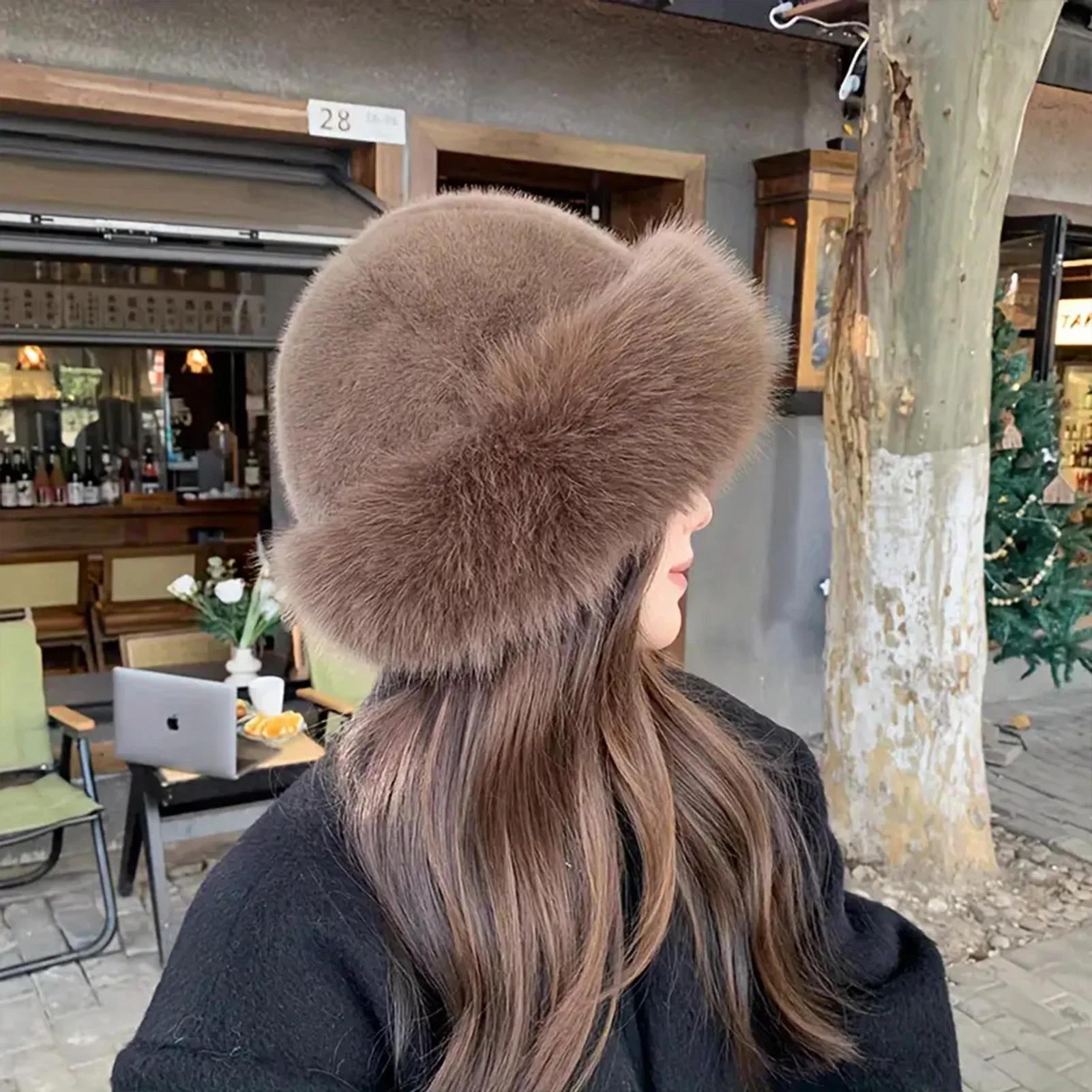 Chapeaux en fourrure pour femmes, chapeaux chauds de Style coréen automne hiver, chapeaux mongols fl